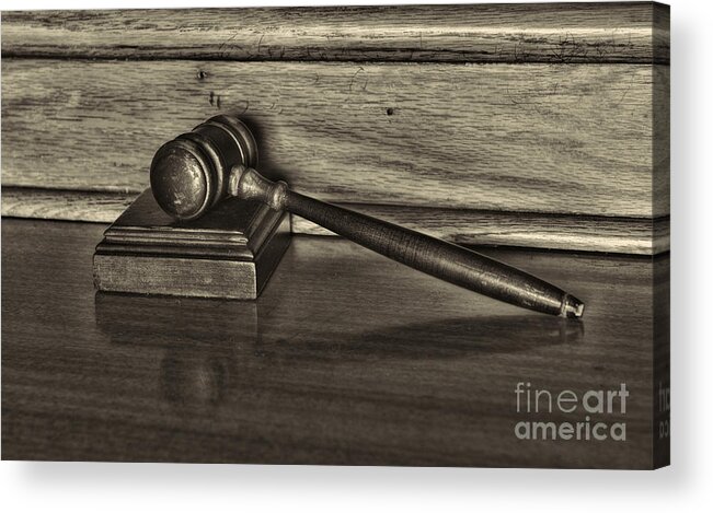 Paul Ward Acrylic Print featuring the photograph Lawyer - The Gavel by Paul Ward