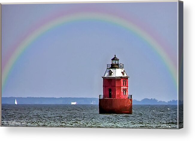 2d Acrylic Print featuring the photograph Lighthouse On The Bay by Brian Wallace