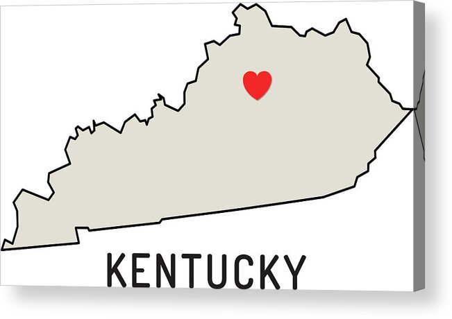 Design Element Acrylic Print featuring the digital art Love Kentucky State by Chokkicx