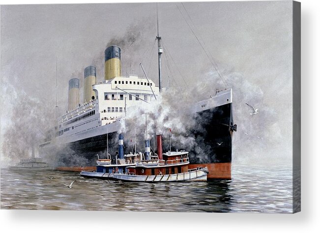 Ship Acrylic Print featuring the painting Making Way by Michael Swanson