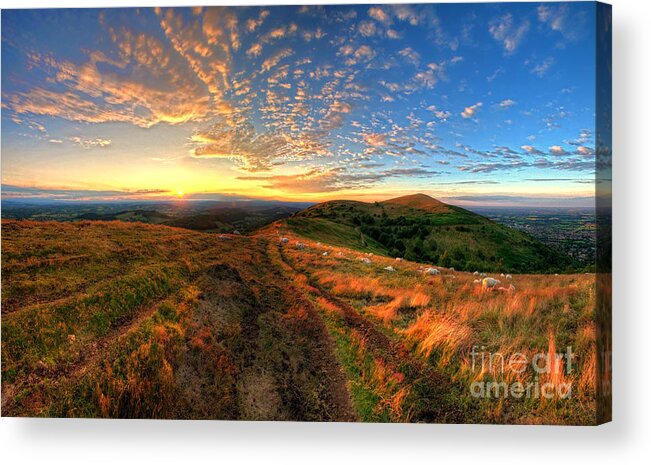 Yhun Suarez Acrylic Print featuring the photograph Malvern Hills Sunset 2.0 by Yhun Suarez