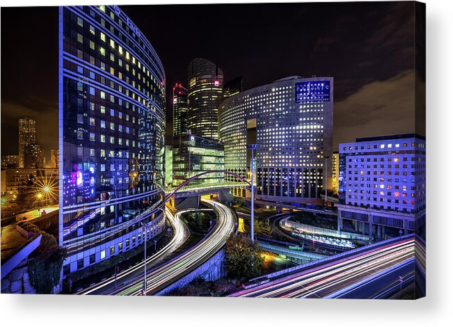 Night Acrylic Print featuring the photograph Night Traffic by Sus Bogaerts