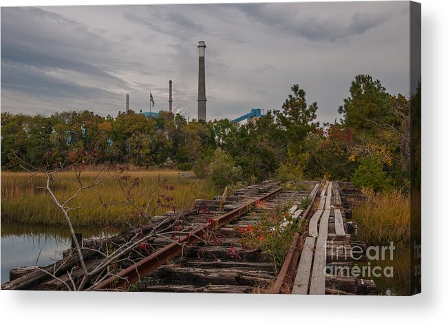 Paper Mill Acrylic Print featuring the photograph Paper Mill Train Tracks by Dale Powell