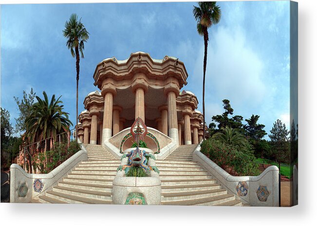 Photography Acrylic Print featuring the photograph Park Guell By Architect Antoni Gaudi by Panoramic Images