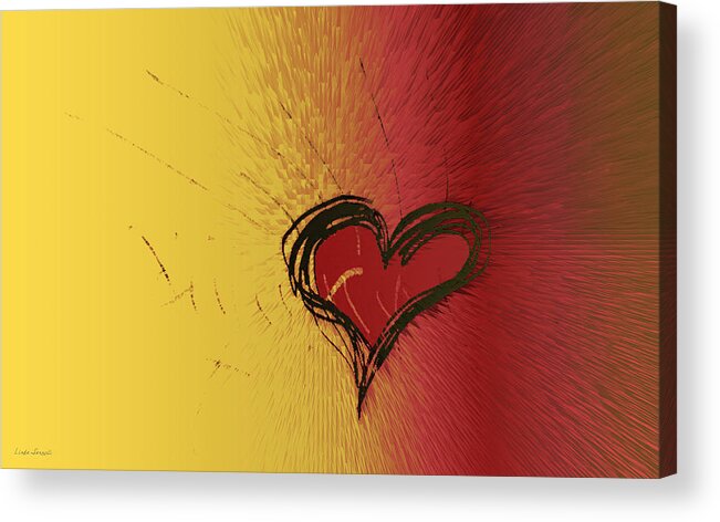 Passion Heart Acrylic Print featuring the digital art Passion Heart by Linda Sannuti