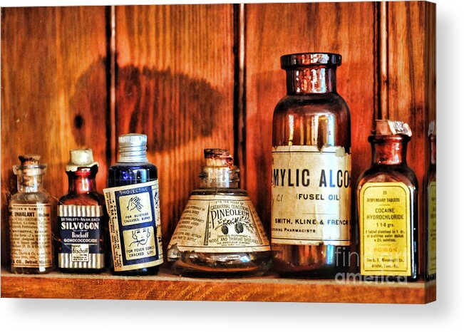Paul Ward Acrylic Print featuring the photograph Pharmacy - Cocaine in a bottle by Paul Ward