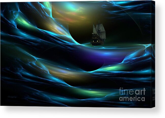 Sailing Acrylic Print featuring the digital art Sailing Home by Greg Moores