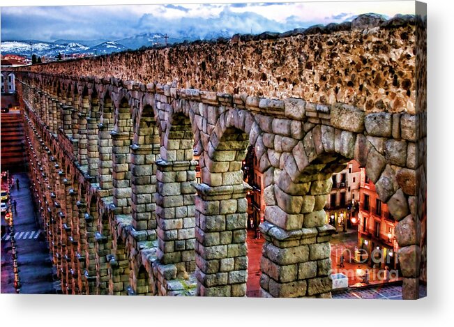 Segovia Acrylic Print featuring the photograph Segovia Aqueduct Spain By Diana Sainz by Diana Raquel Sainz