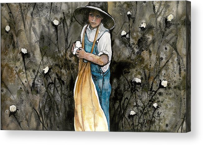 Cotton Acrylic Print featuring the painting Sharecroppers Son by Kim Whitton