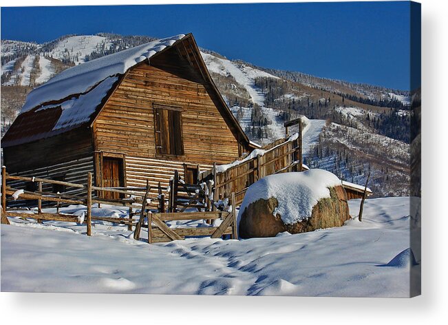 Barn Acrylic Print featuring the photograph Steamboat Barn by Don Schwartz