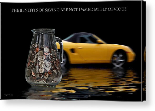 Jar Acrylic Print featuring the photograph The Benefits Of Saving by Aleksander Rotner