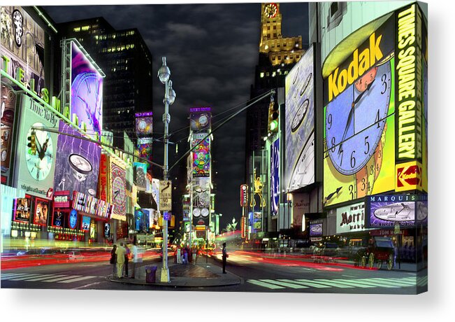 Time Square Acrylic Print featuring the photograph The Real Time Square by Mike McGlothlen