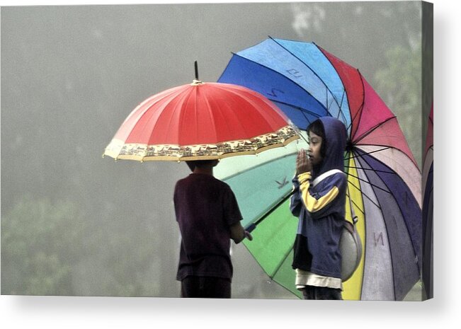 Umbrella Acrylic Print featuring the photograph Umbrella for rent by Achmad Bachtiar