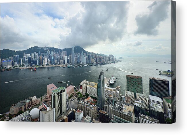 Outdoors Acrylic Print featuring the photograph Victoria Harbour by Joe Chen Photography