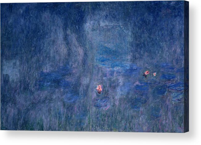 Claude Monet Acrylic Print featuring the painting Waterlilies Reflections Of Trees, Detail From The Central Section, 1915-26 by Claude Monet