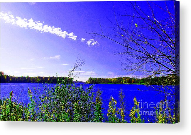  Landscape Acrylic Print featuring the photograph Worster lake Autumn 2011 by Tina M Wenger