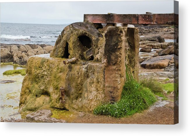 Cape Leeuwin Acrylic Print featuring the photograph Cape Leeuwin Historic Water Wheel by Harry Strharsky