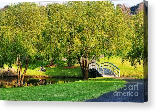 Photography Acrylic Print featuring the photograph Little Bridge over the River by Kaye Menner