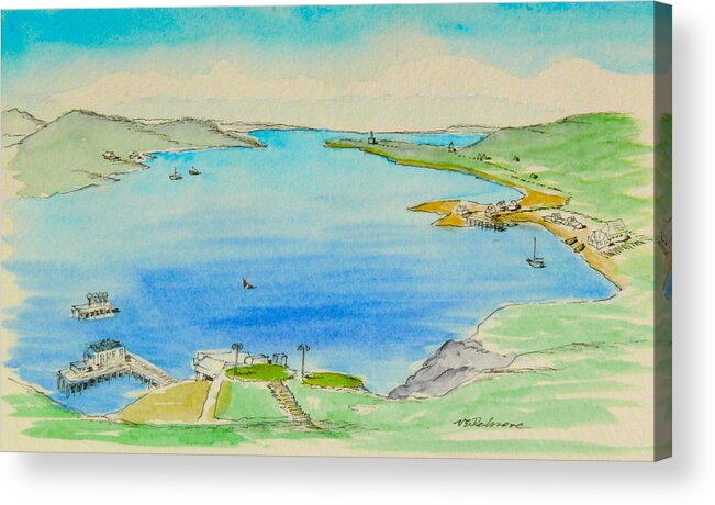 Sscotland Acrylic Print featuring the painting Loch Ewe by Vic Delnore