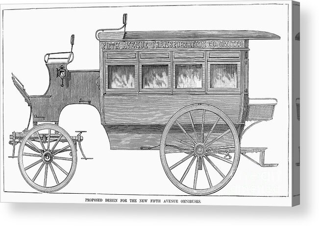 1895 Acrylic Print featuring the photograph New York: Omnibus, 1885 by Granger