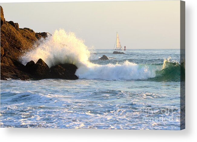 Waves Acrylic Print featuring the photograph Sailing Through by Johanne Peale