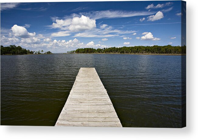 Gulf Acrylic Print featuring the photograph The Dock at the Lake by Al Hurley