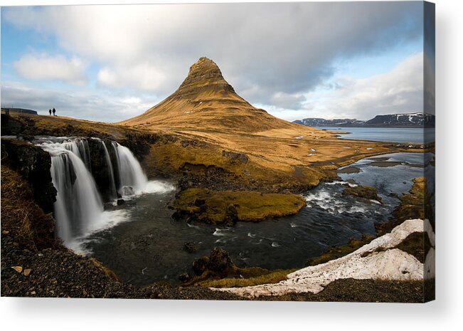 Kirkjufellsfoss Acrylic Print featuring the photograph Kirkjufellsfoss waterfalls by Michalakis Ppalis