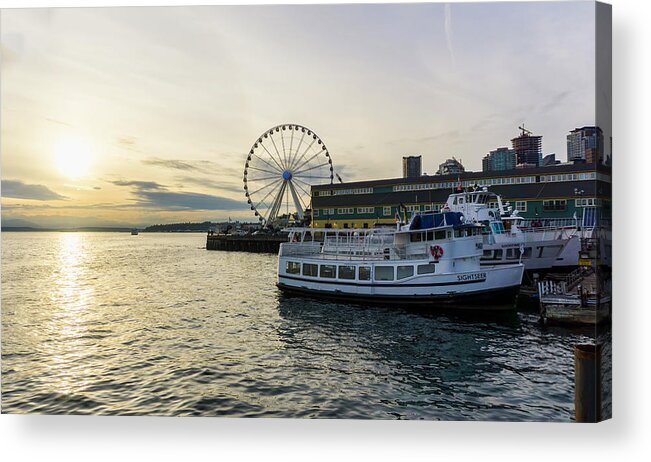 Seattle Acrylic Print featuring the photograph Seattle Waterfront #1 by Cathy Anderson