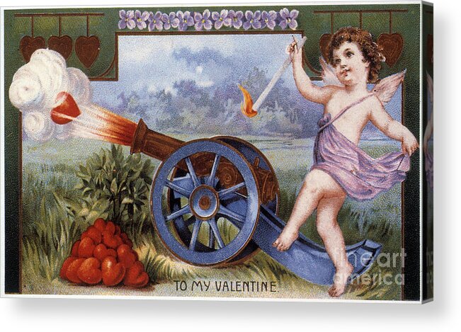 1915 Acrylic Print featuring the photograph St. Valentines Day Card #1 by Granger