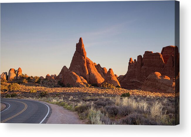 Arches National Park Acrylic Print featuring the photograph Sunrise in Arches national park #1 by Kunal Mehra