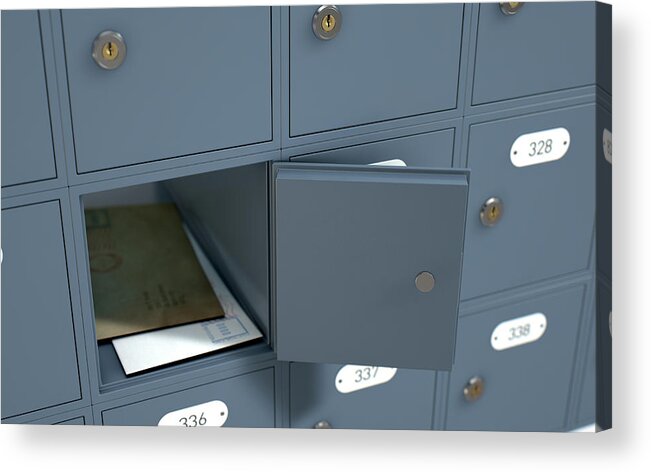 Letters Acrylic Print featuring the digital art Post Office Boxes #15 by Allan Swart