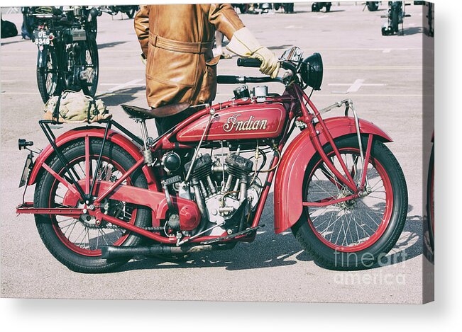 Indian Acrylic Print featuring the photograph 1928 Indian Scout by Tim Gainey