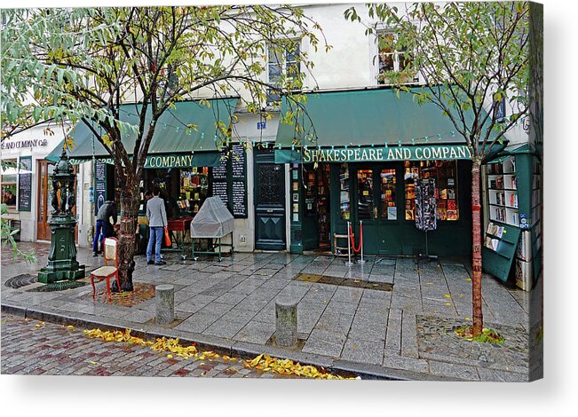 Paris Acrylic Print featuring the photograph Shakespeare And Company Bookstore In Paris, France #2 by Rick Rosenshein