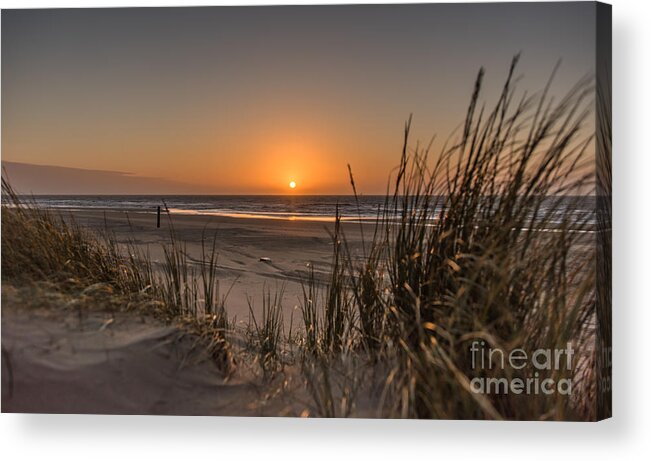 Coastline Acrylic Print featuring the photograph Beautiful Dutch Sunset 002 by Alex Hiemstra