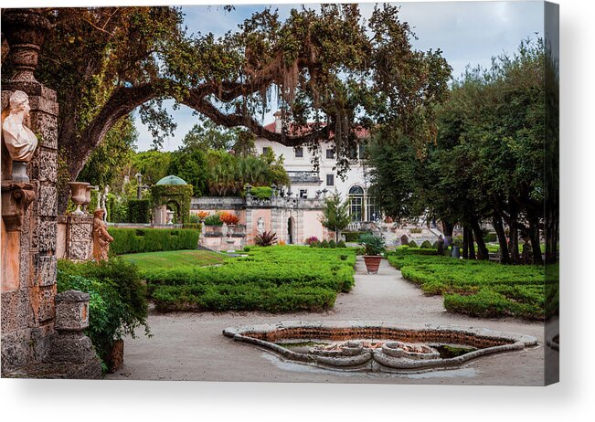 Vizcaya Acrylic Print featuring the photograph BEAUTY of VIZCAYA by Karen Wiles