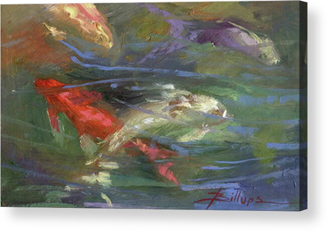 Plein Air Acrylic Print featuring the painting Below The Surface by Elizabeth - Betty Jean Billups
