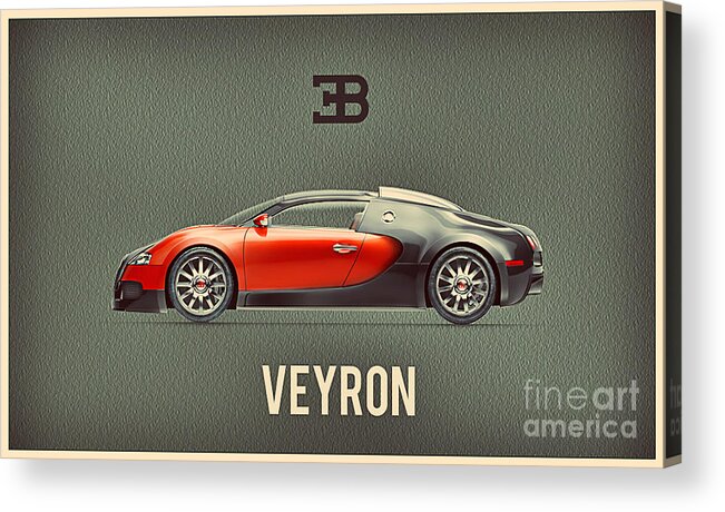 Bugatti Acrylic Print featuring the digital art Bugatti Veyron by Binka Kirova