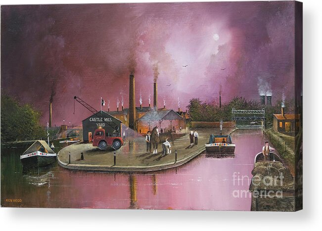 England Acrylic Print featuring the painting Castlemill Yard, Dudley - England by Ken Wood