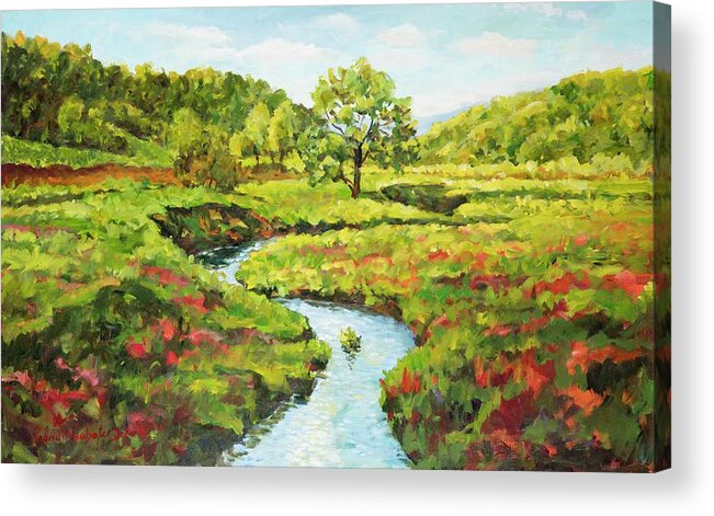 Landscape Acrylic Print featuring the painting Countryside Landscape by Ingrid Dohm