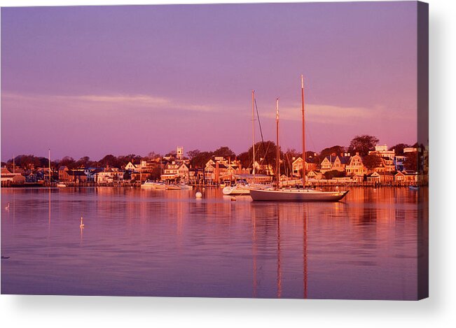 Marthas Vineyard Acrylic Print featuring the photograph Edgartown Harbor by John Burk