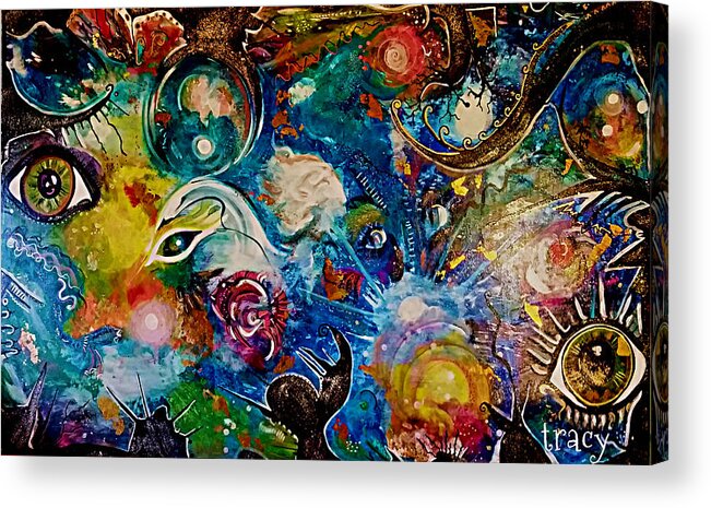 Psychadelic Acrylic Print featuring the painting Everything Is Everything by Tracy McDurmon