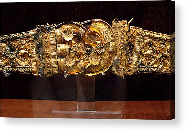 Ancient Gold Belt Acrylic Print featuring the photograph Extravacant Belt by Andonis Katanos