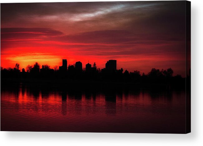 Denver Acrylic Print featuring the photograph First Light in Denver by Kevin Schwalbe