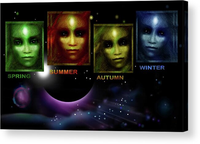 Gaia Acrylic Print featuring the painting Gaia's Seasons by Hartmut Jager