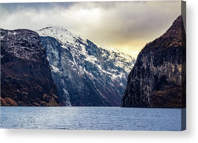 Aurlandsfjord Acrylic Print featuring the photograph Gate to Undredal by Adam Rainoff