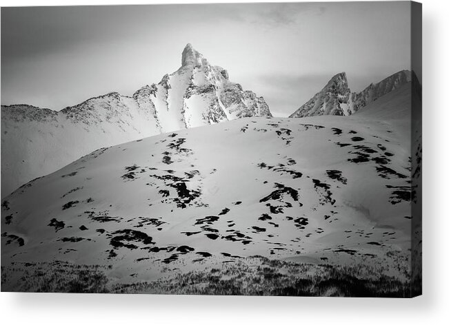 Landscape Acrylic Print featuring the photograph Hamperokken Peak near Tromso Norway by Adam Rainoff