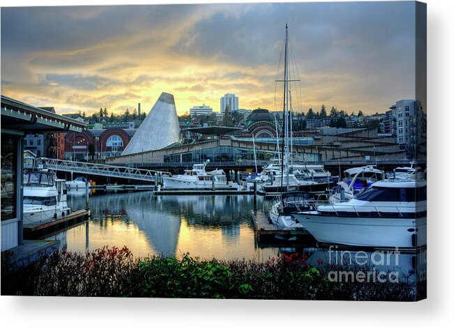 Hdr Acrylic Print featuring the photograph Hot Shop Cone Cloudy Twilight by Chris Anderson