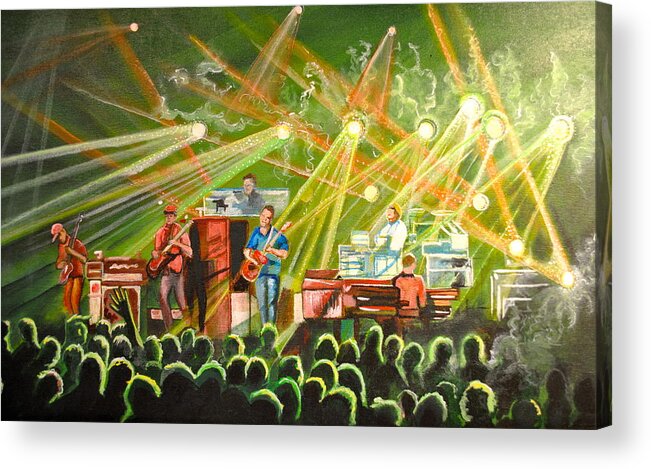 Umphrey's Mcgee Acrylic Print featuring the painting In with the Um Crowd by Patricia Arroyo