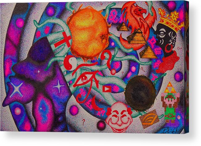 Space Acrylic Print featuring the mixed media Introverse by Brian L Hampshire