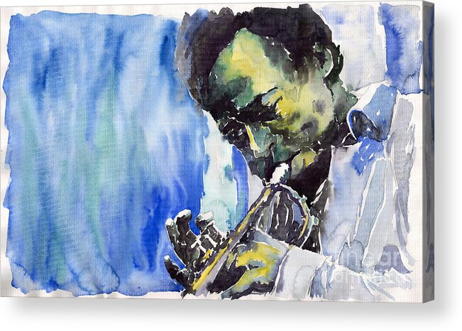  Acrylic Print featuring the painting Jazz Miles Davis 5 by Yuriy Shevchuk